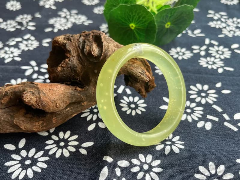 【一物一圖】天然遼寧岫玉手鐲 手鐲圈口52mm 蜂蜜水 正圈