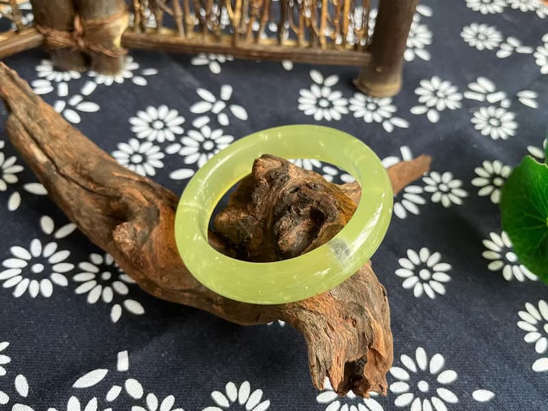 【一物一圖】天然遼寧岫玉手鐲 手鐲圈口52mm 蜂蜜水 正圈