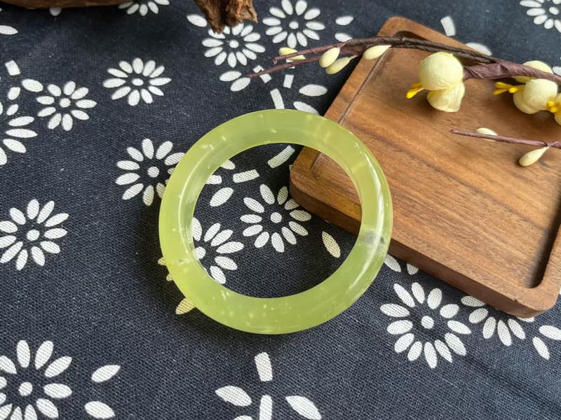 【一物一圖】天然遼寧岫玉手鐲 手鐲圈口52mm 蜂蜜水 正圈