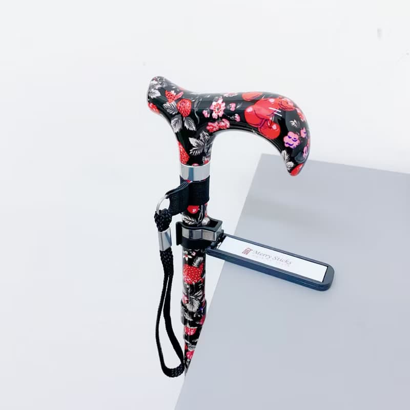 【長輩送禮】天然木紋折疊手杖-玫瑰木禮盒 輕量手杖 聖誕禮盒