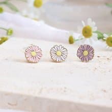小雛菊 Daisy 花草 夾式耳環 手工飾品 生日禮物 紙盒包裝
