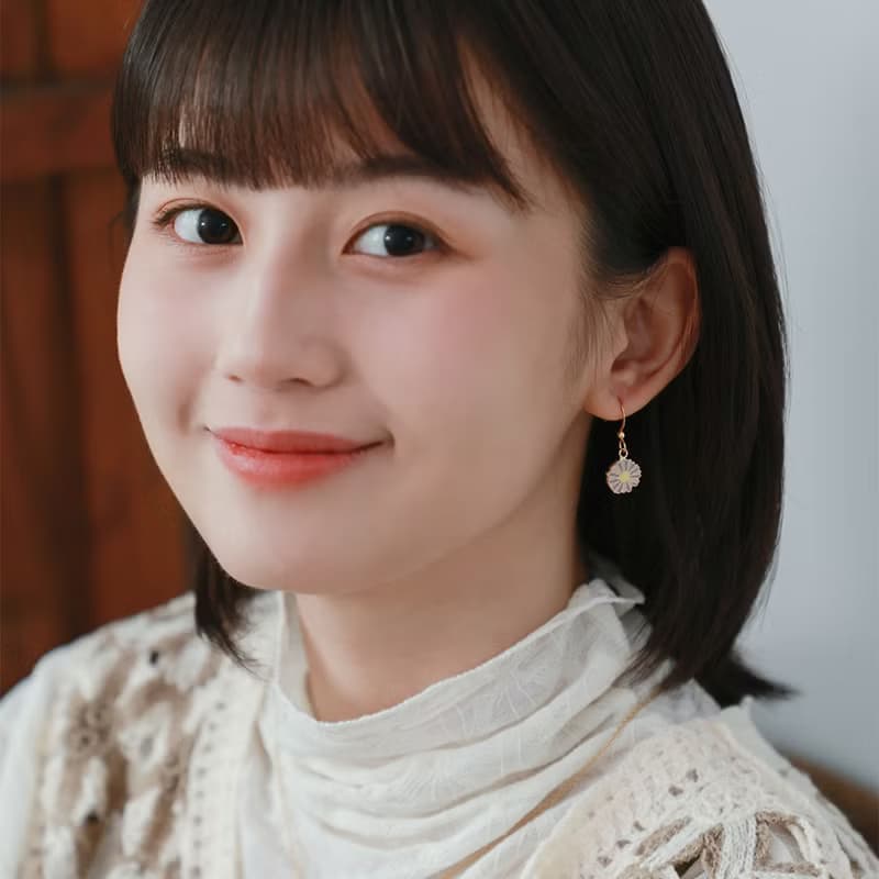小雛菊 Daisy 花草 夾式耳環 手工飾品 生日禮物 紙盒包裝