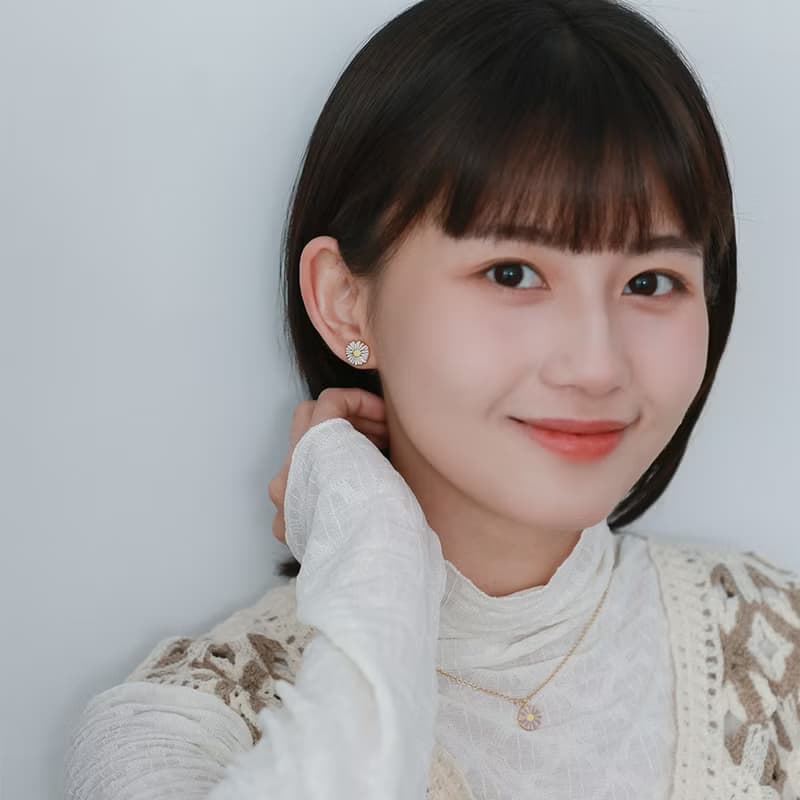 小雛菊 Daisy 花草 夾式耳環 手工飾品 生日禮物 紙盒包裝