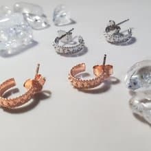 復古耳圈14K鍍金925純銀耳環