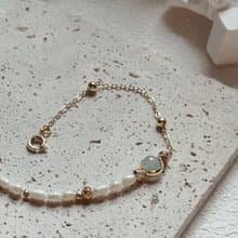 AZ 翡翠潤青珍珠新中式設計手鍊