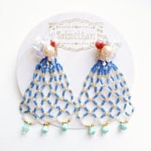 lacy beads　耳飾　royal blue