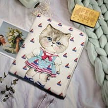 貓咪系列-韓國限量品牌布料海灘貓L型拉鍊袋加鋪棉-電子書保護套-