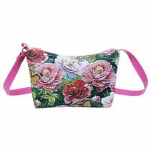 元寶斜背包 防潑水 平織緹花 復古牡丹