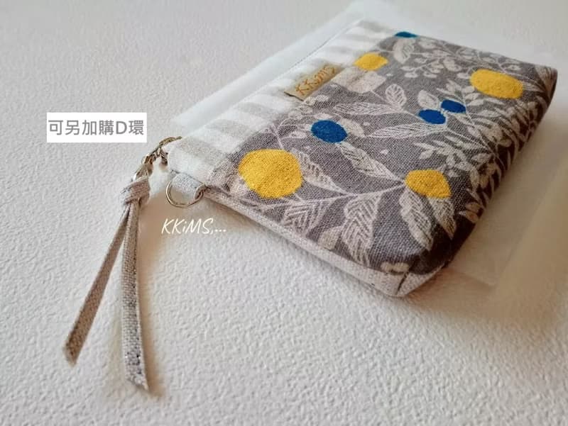 【FWL/四層小錢包】日本刺繡 小葉果實 暗紅 藍綠 法國金蔥布