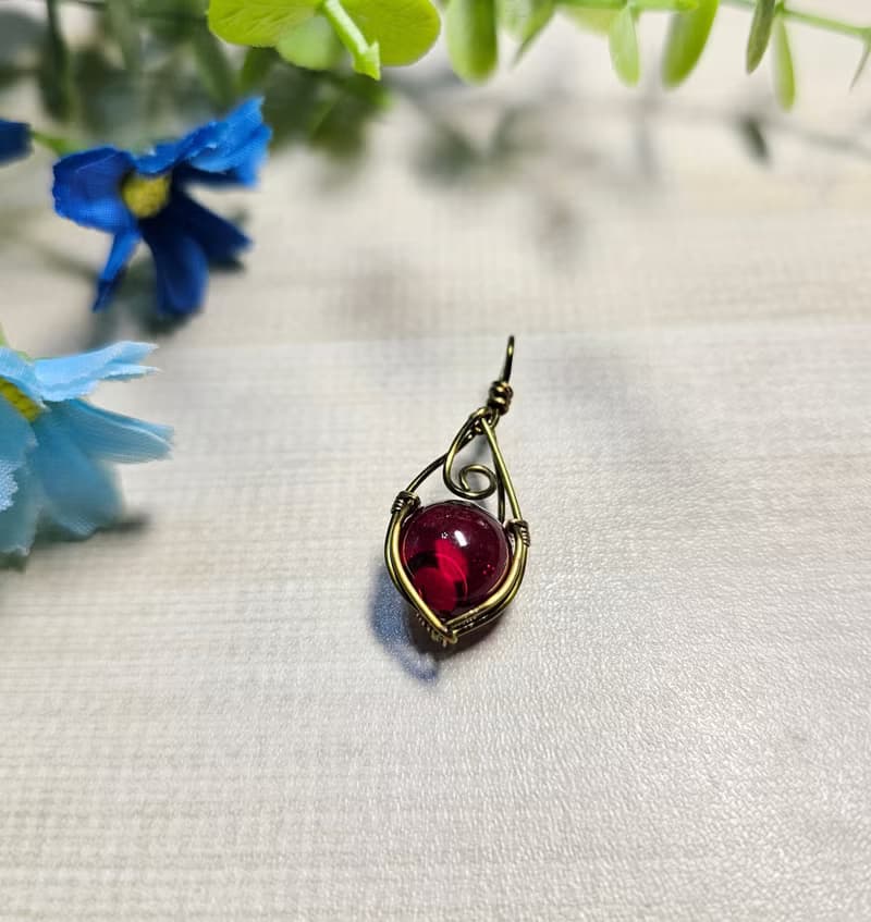 【葉綠舒手作】紅果之戀 /金屬線編織/節日/禮物/飾品/項鍊