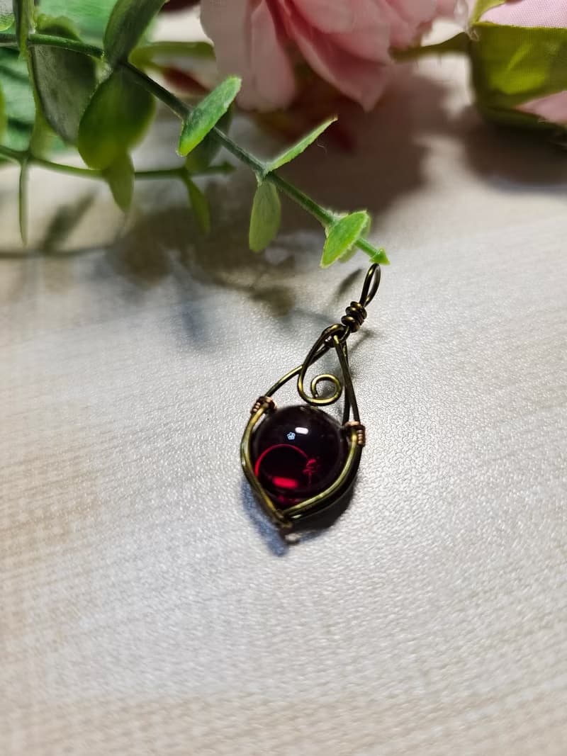 【葉綠舒手作】紅果之戀 /金屬線編織/節日/禮物/飾品/項鍊