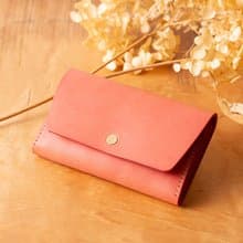 シンプルなマチつきカードケース 名刺入れ　Patan-card マチつき #Coral【入学祝】【就職祝】【カスタム可能なギフト】