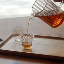 玻璃條紋隨行泡茶組(含兩入茶杯)
