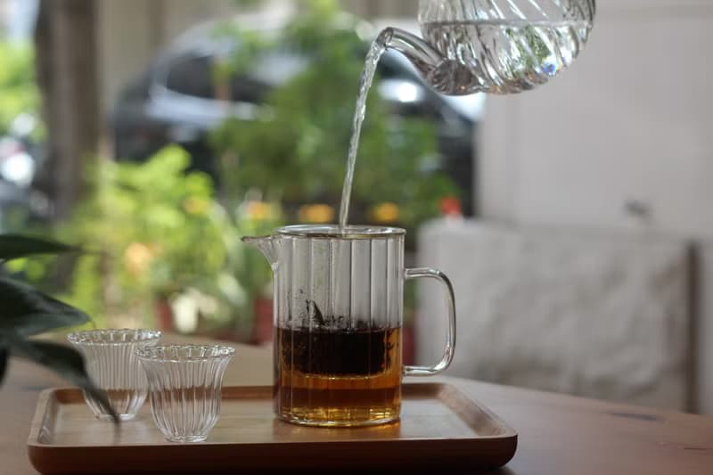 玻璃條紋隨行泡茶組(含兩入茶杯)
