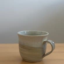 灰藍手拉胚陶瓷咖啡 茶 馬克 杯 250 ml