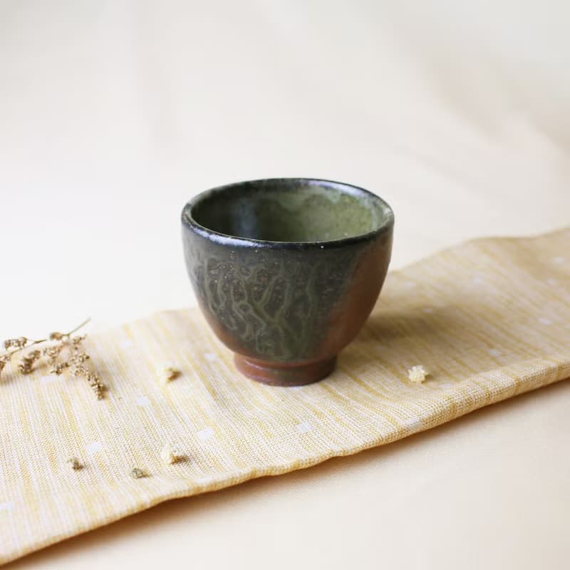高握杯 灰釉彩 新彩燒 柴燒陶藝 手作作品 | 圭窯 禮物 杯具