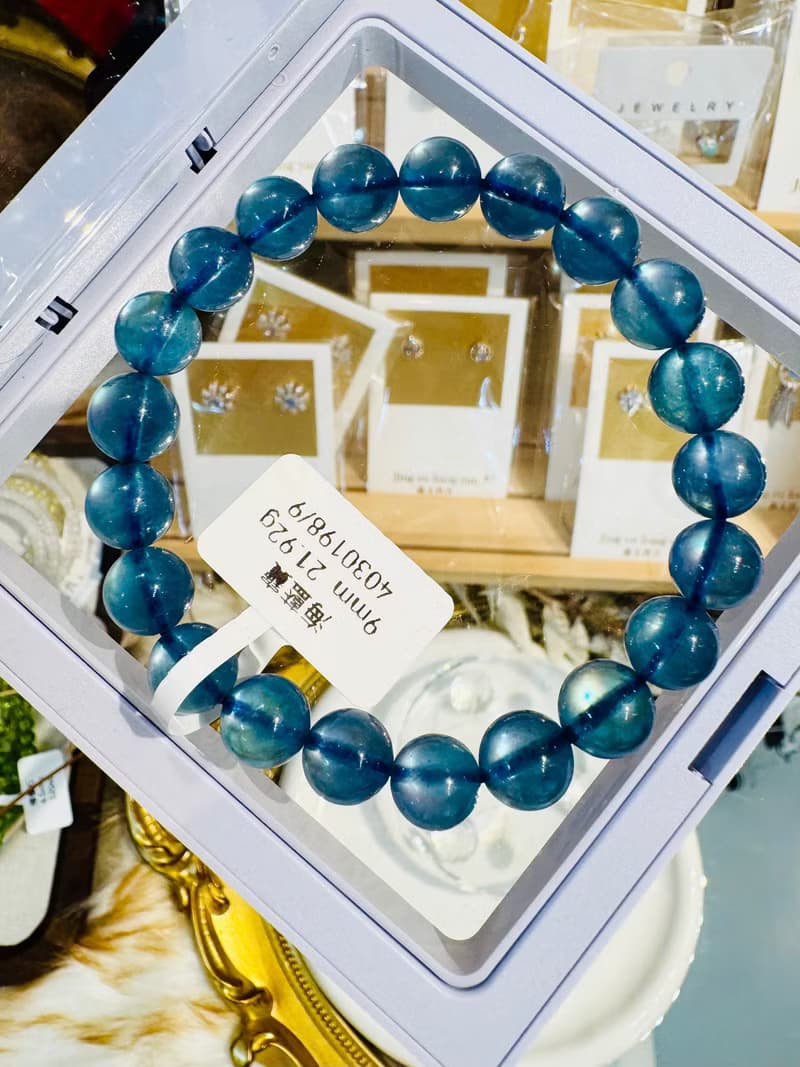 小精品濃色海藍海藍寶水晶9mm21.92g平衡情緒減緩壓力提高溝通