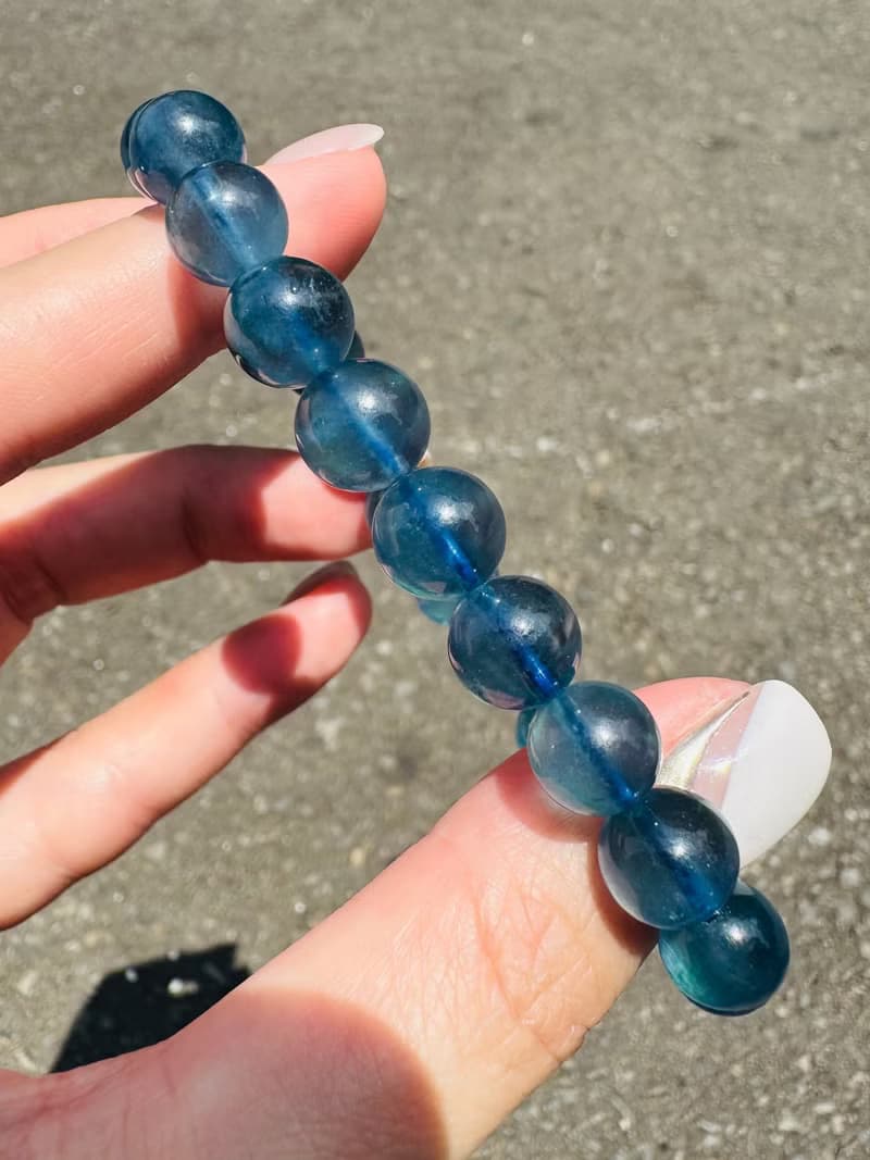 小精品濃色海藍海藍寶水晶9mm21.92g平衡情緒減緩壓力提高溝通