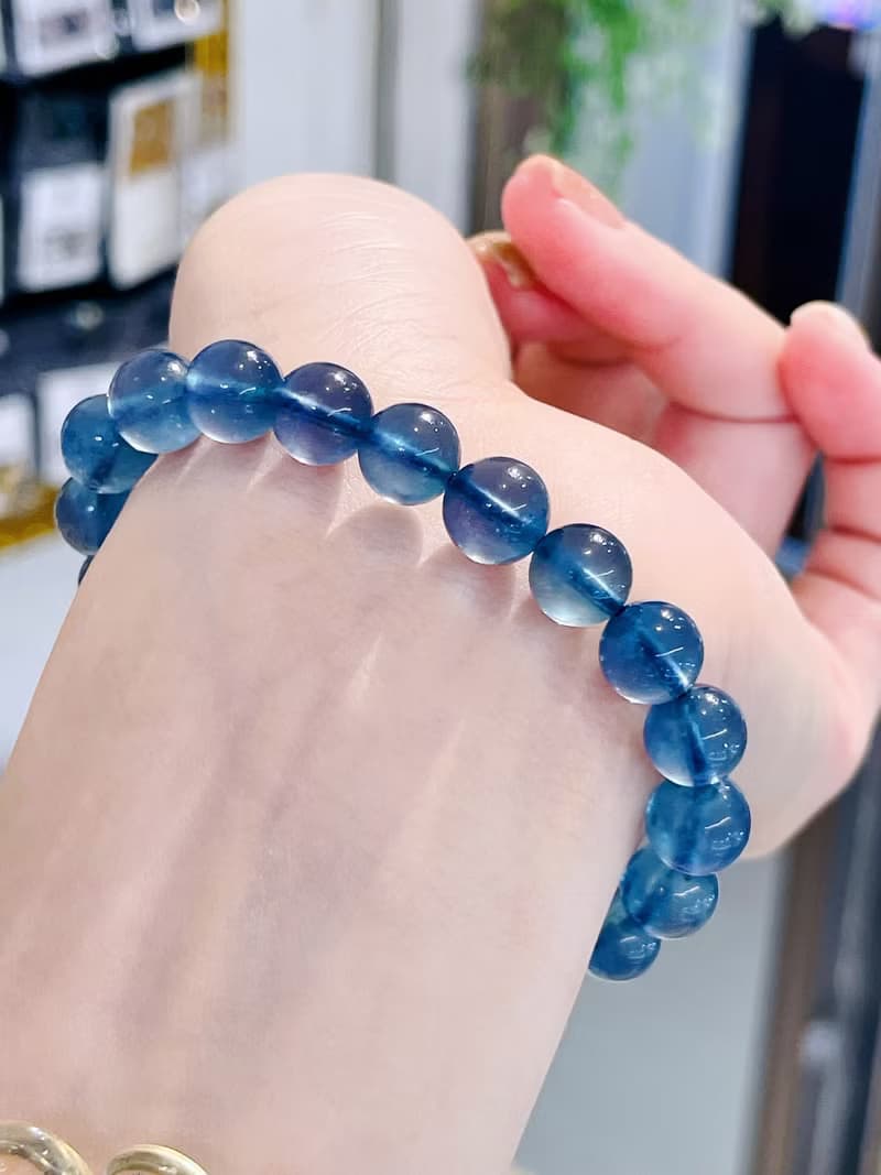 小精品濃色海藍海藍寶水晶9mm21.92g平衡情緒減緩壓力提高溝通