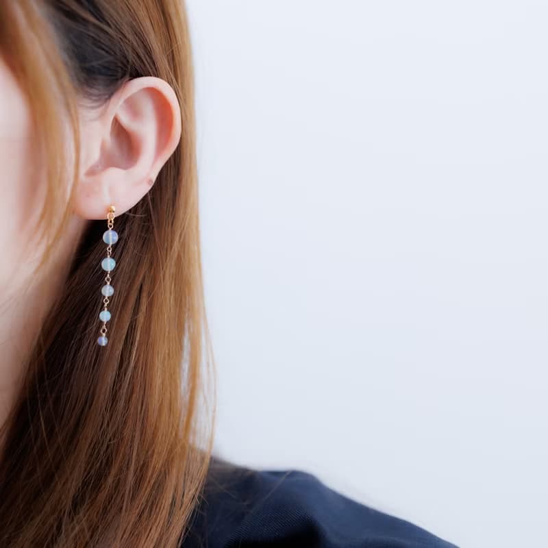 オパール シンプル ピアス イヤリング ピアスチャーム
