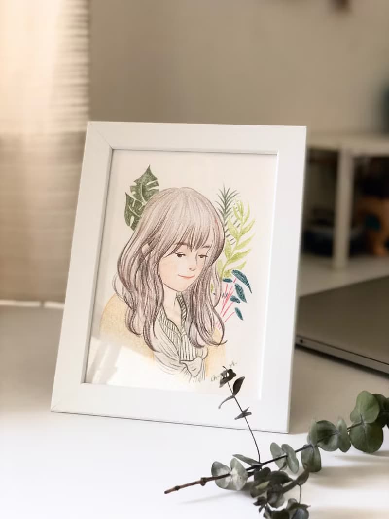 【Chuyun H.】森林似顏繪/母親節禮物/似顏繪加購畫框