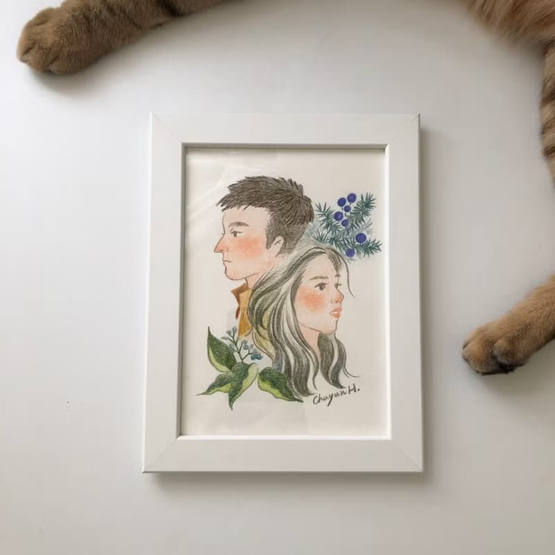 【Chuyun H.】森林似顏繪/母親節禮物/似顏繪加購畫框
