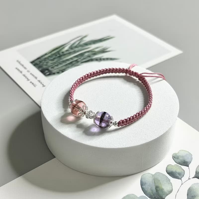 W12 胎毛手鍊 寵物紀念品 寵物飾品 寵物毛髮手鍊 (雙珠款)