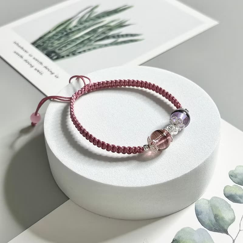 W12 胎毛手鍊 寵物紀念品 寵物飾品 寵物毛髮手鍊 (雙珠款)