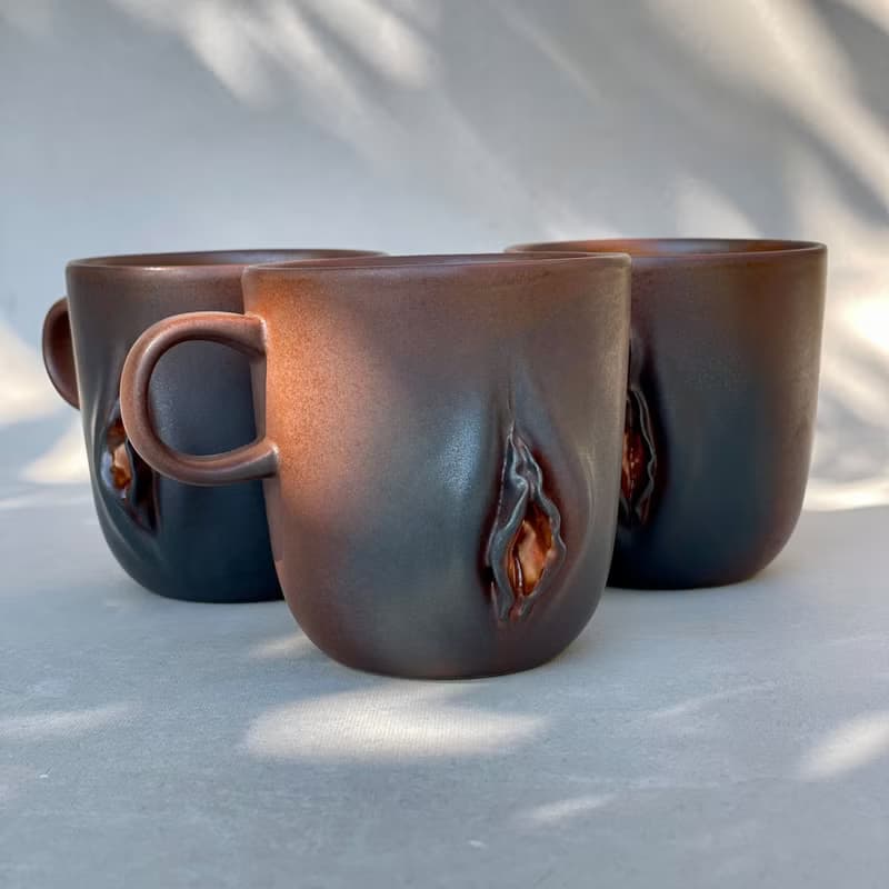 Handmade Ceramic Mug with Women Pussy Vulva Design – 300 ml. for Coffee or Tea
