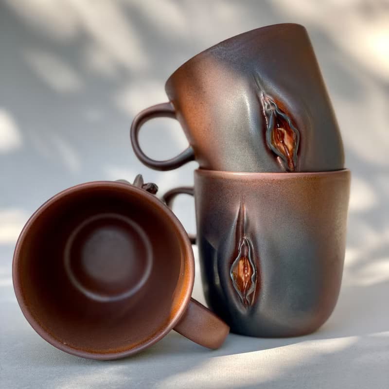 Handmade Ceramic Mug with Women Pussy Vulva Design – 300 ml. for Coffee or Tea