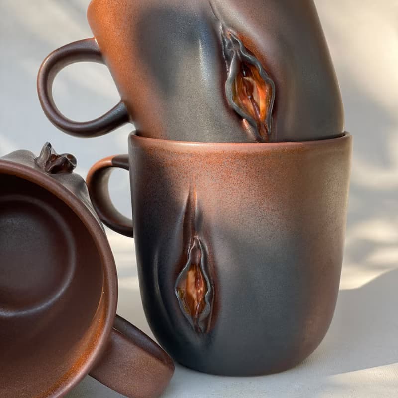 Handmade Ceramic Mug with Women Pussy Vulva Design – 300 ml. for Coffee or Tea