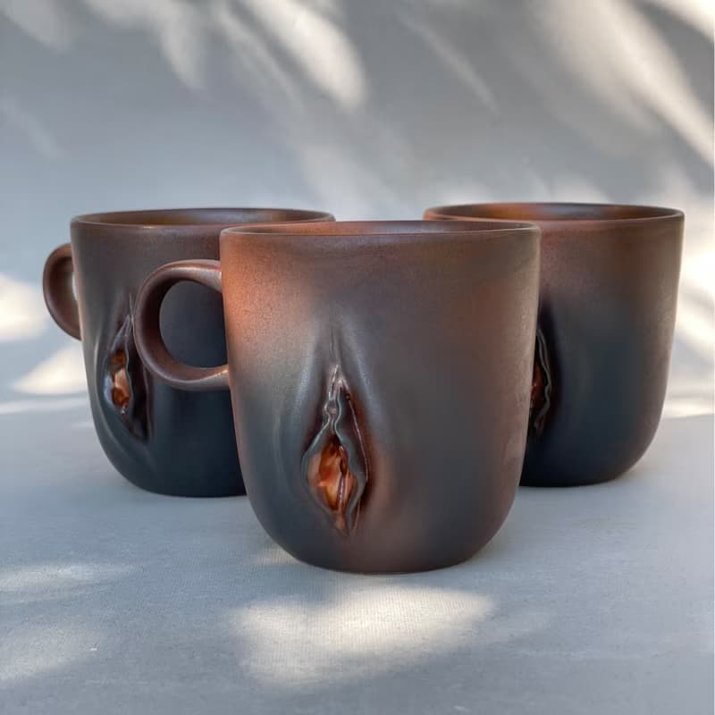 Handmade Ceramic Mug with Women Pussy Vulva Design – 300 ml. for Coffee or Tea