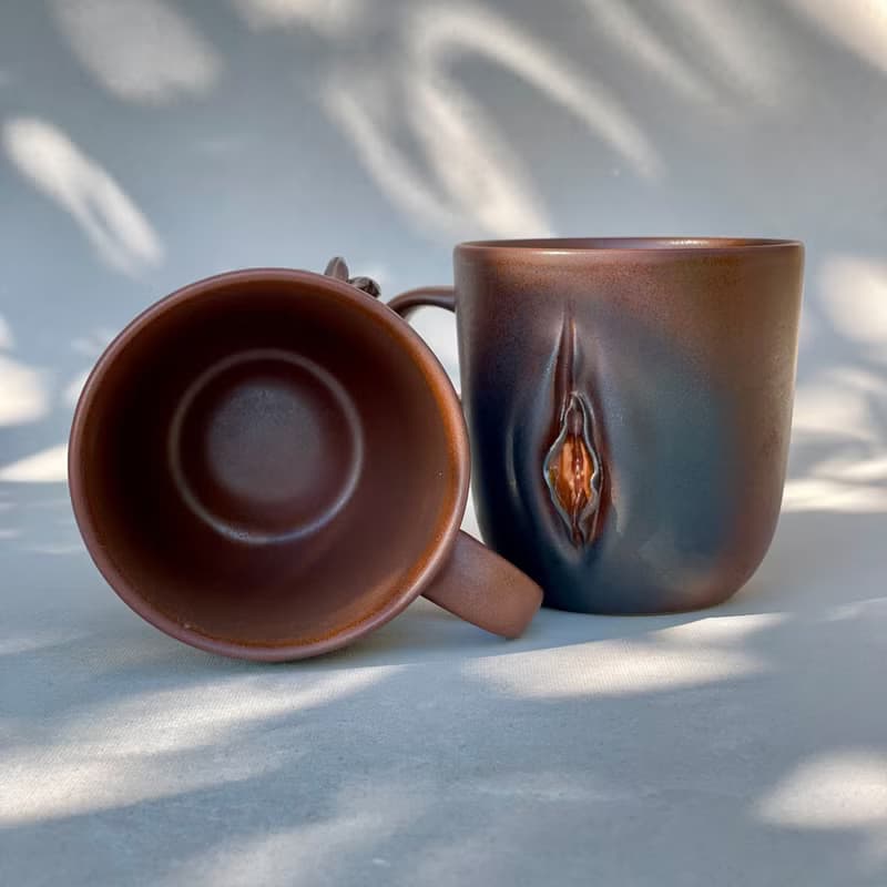 Handmade Ceramic Mug with Women Pussy Vulva Design – 300 ml. for Coffee or Tea