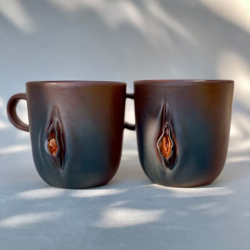 Handmade Ceramic Mug with Women Pussy Vulva Design – 300 ml. for Coffee or Tea