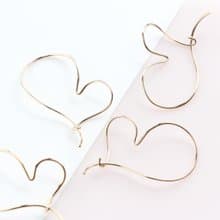 14kgf-fluffy heart pierced earrings/can change to clip-on