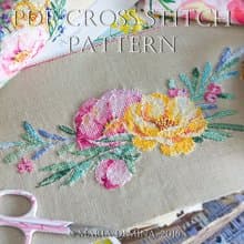 Watercolor Flower Bouquet I PDF cross stitch pattern