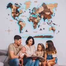 客廳牆飾 旅行地圖 LED世界地圖 家居牆飾