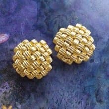 Vintage Jewelry 西洋古董飾品 啞光 經典百搭 交錯編織 夾式耳環