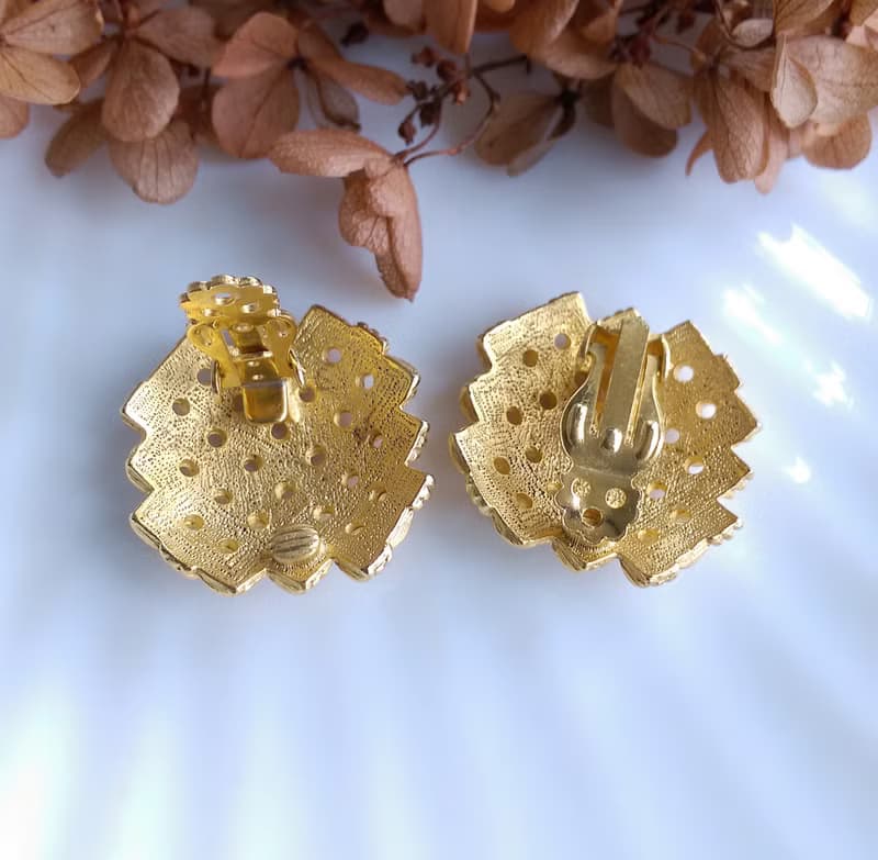 Vintage Jewelry 西洋古董飾品 啞光 經典百搭 交錯編織 夾式耳環