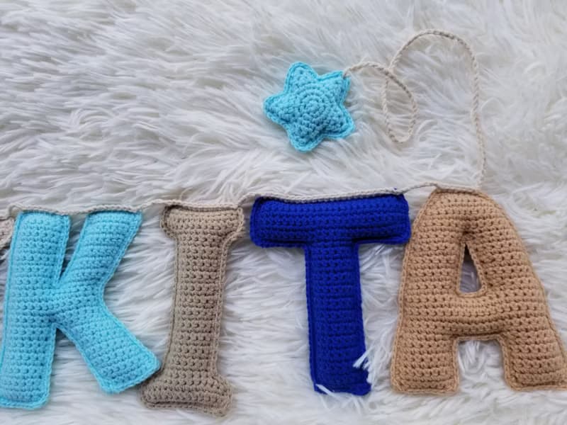 Personalized name garland nursery baby shower gift Custom Kids name banner