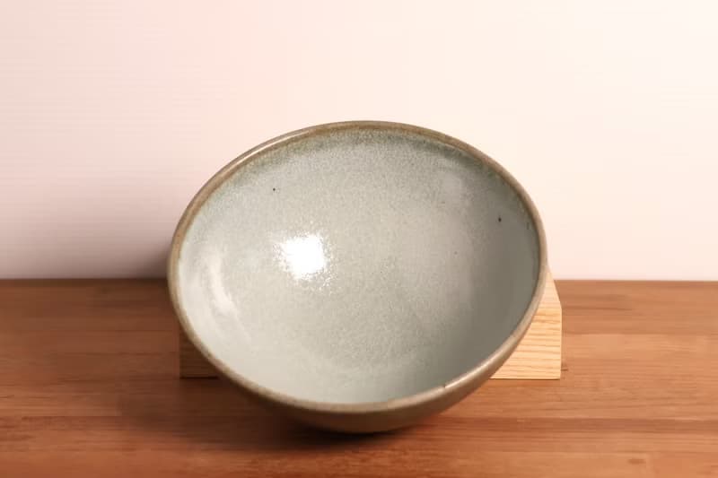 冰裂藍綠灰碗