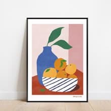 Art print/ Orange Still life / Illustration poster A3 A2