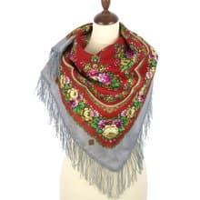 Authentic Pavlovo Posad Russian Shawl Scarf Soft 100% Wool 89x89 cm 1579-2
