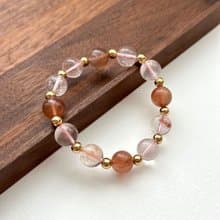 【愛與溫暖】紅兔毛簡約金手鏈 消除緊張焦慮 轉化負面 主招財