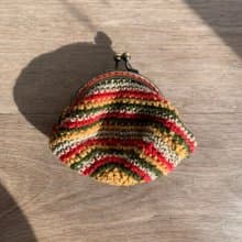 跳色編織口金包