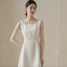 法式極簡 收腰散擺輕禮服連身裙