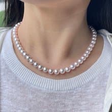 【特價少量入庫】 櫻花粉 7.5-8mm akoya海水珍珠項鍊 珠串項鍊