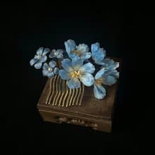 星辰花 絨花髮飾