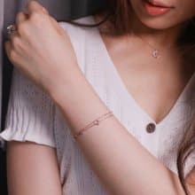L'amour 月亮星辰手鏈 (玫瑰金)