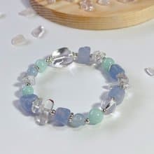 海藍寶 白水晶 天河石 || 勇氣 平穩情緒 淨化 能量水晶手鍊